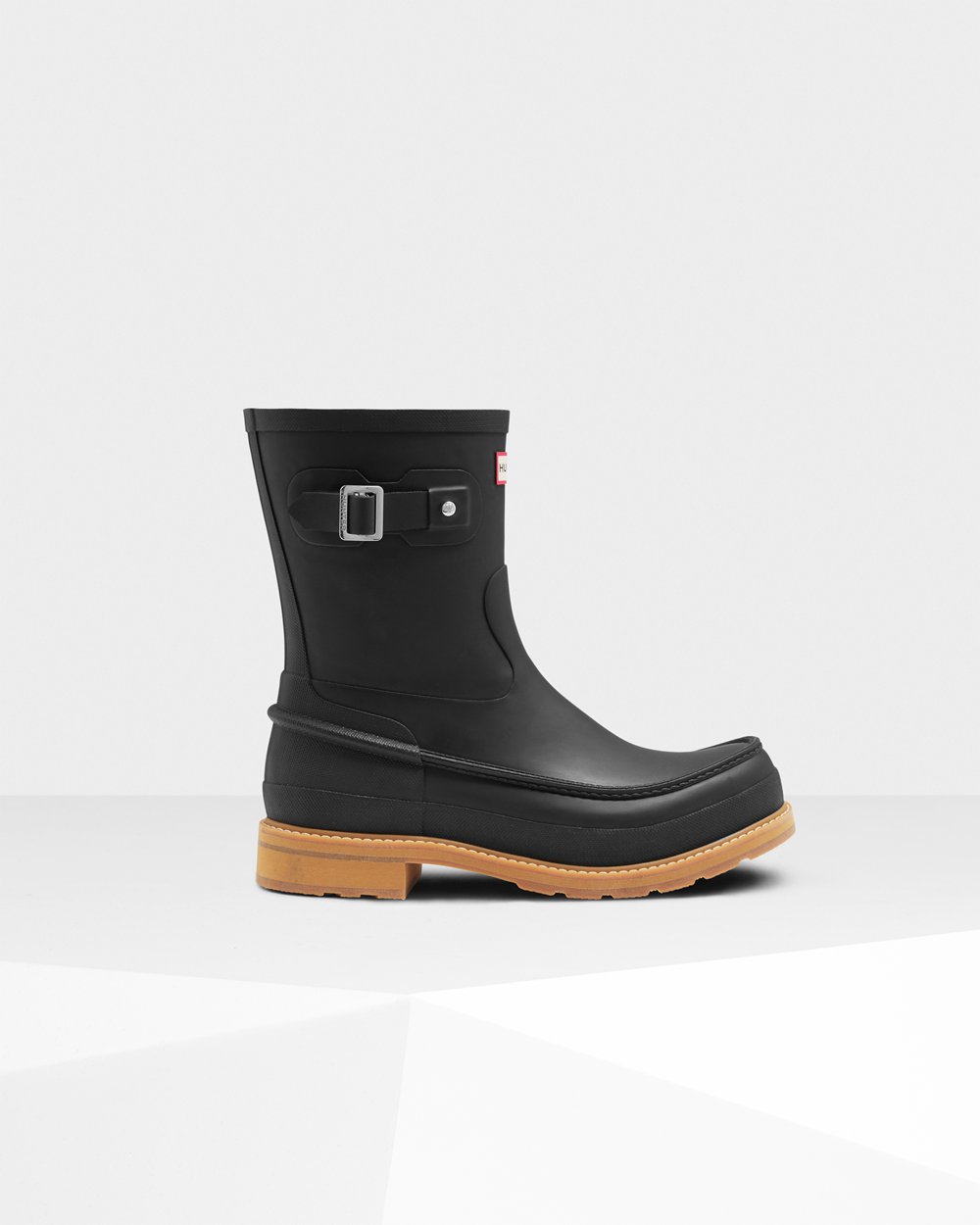 Botas de Lluvia Cortas Hunter Hombre - Original Moc Toe - Negros - ZPYSBGE-62